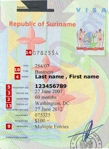 tourist visa requirements for suriname