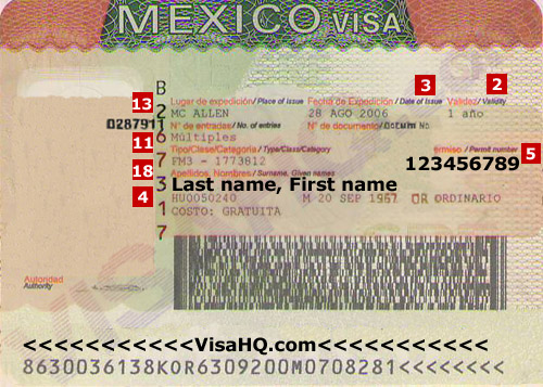 travel visa mexico to us